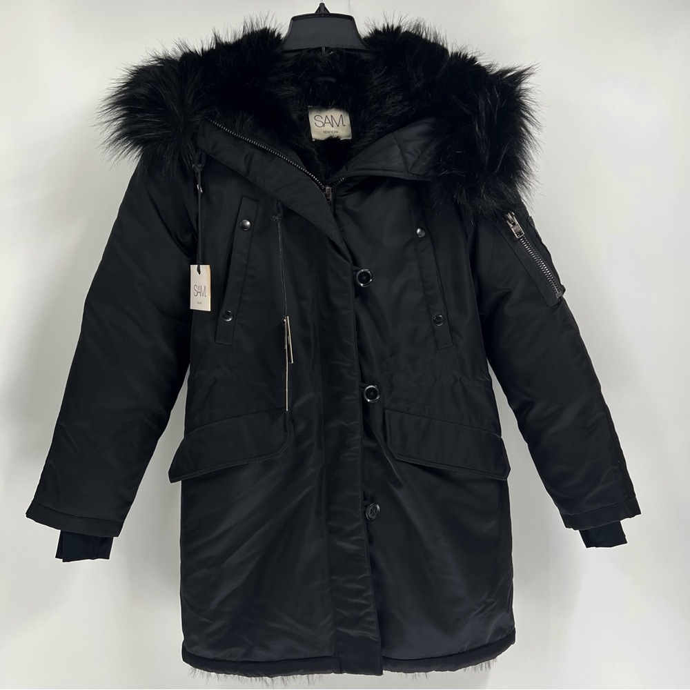 SAM. Black Fur-Trimmed Jacket - Picture 5 of 10